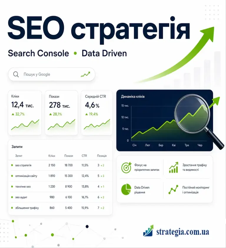 seo стратегія для бізнесу на основі Search Console