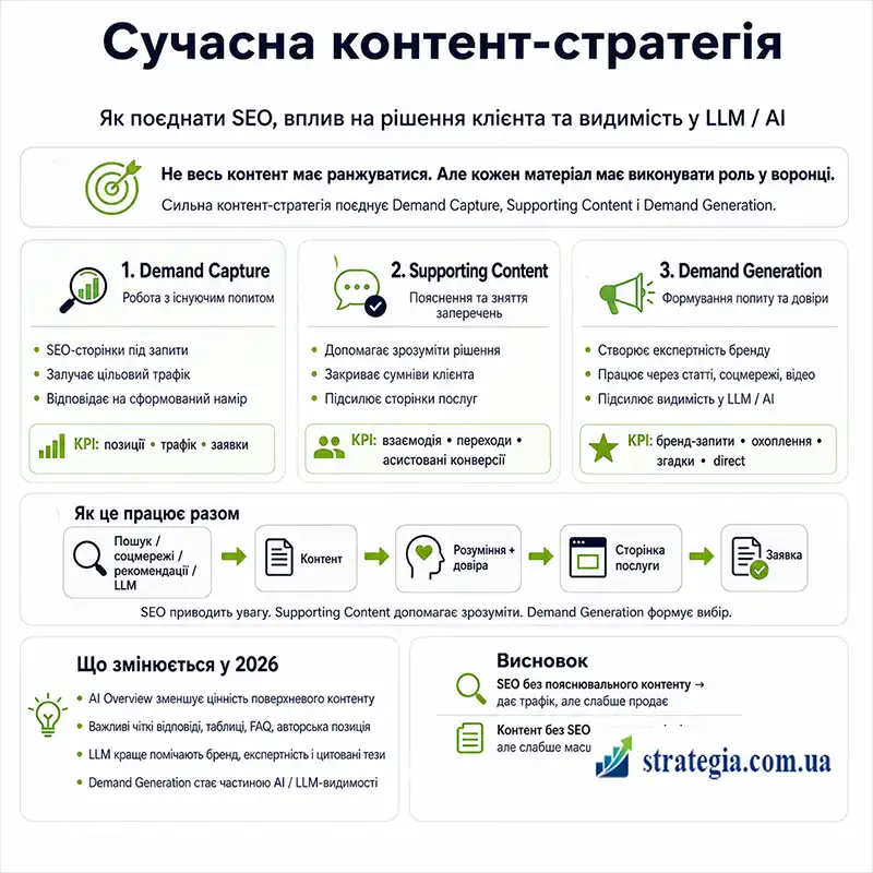 Контент стратегія: баланс пошукового попиту і довіри