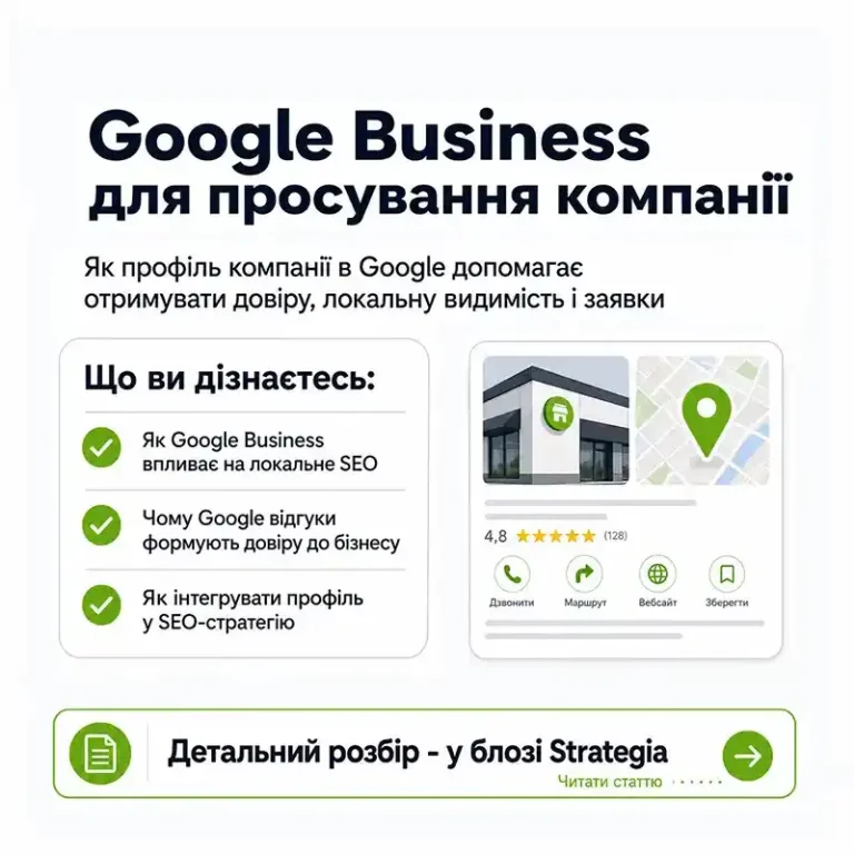Google Business для просування компанії - Маркетингова агенція Strategia 360