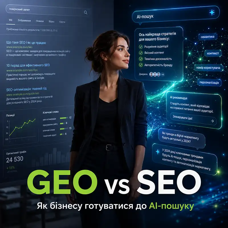 GEO vs SEO - порівняння класичного пошуку та AI-пошуку