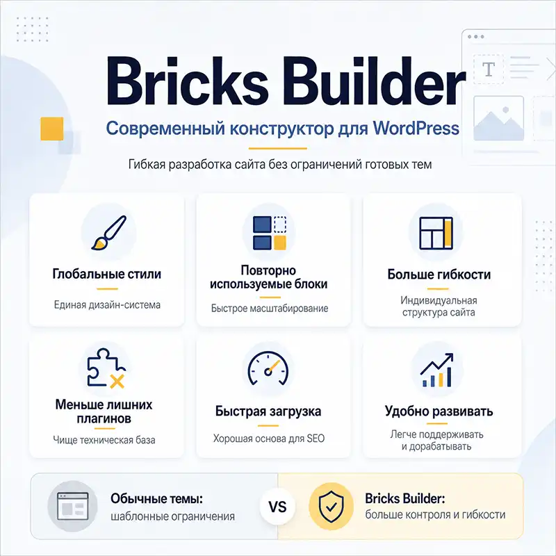 Разработка сайта на WordPress под ключ Bricks Builder