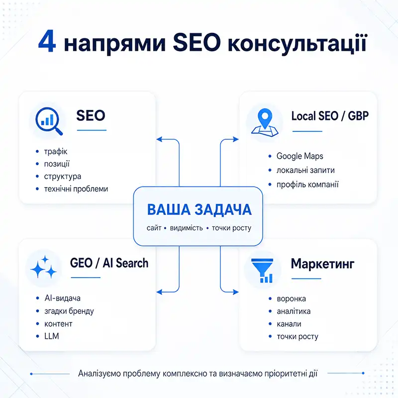 SEO консультація спеціаліста з аналізом сайту - Strategia